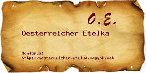 Oesterreicher Etelka névjegykártya